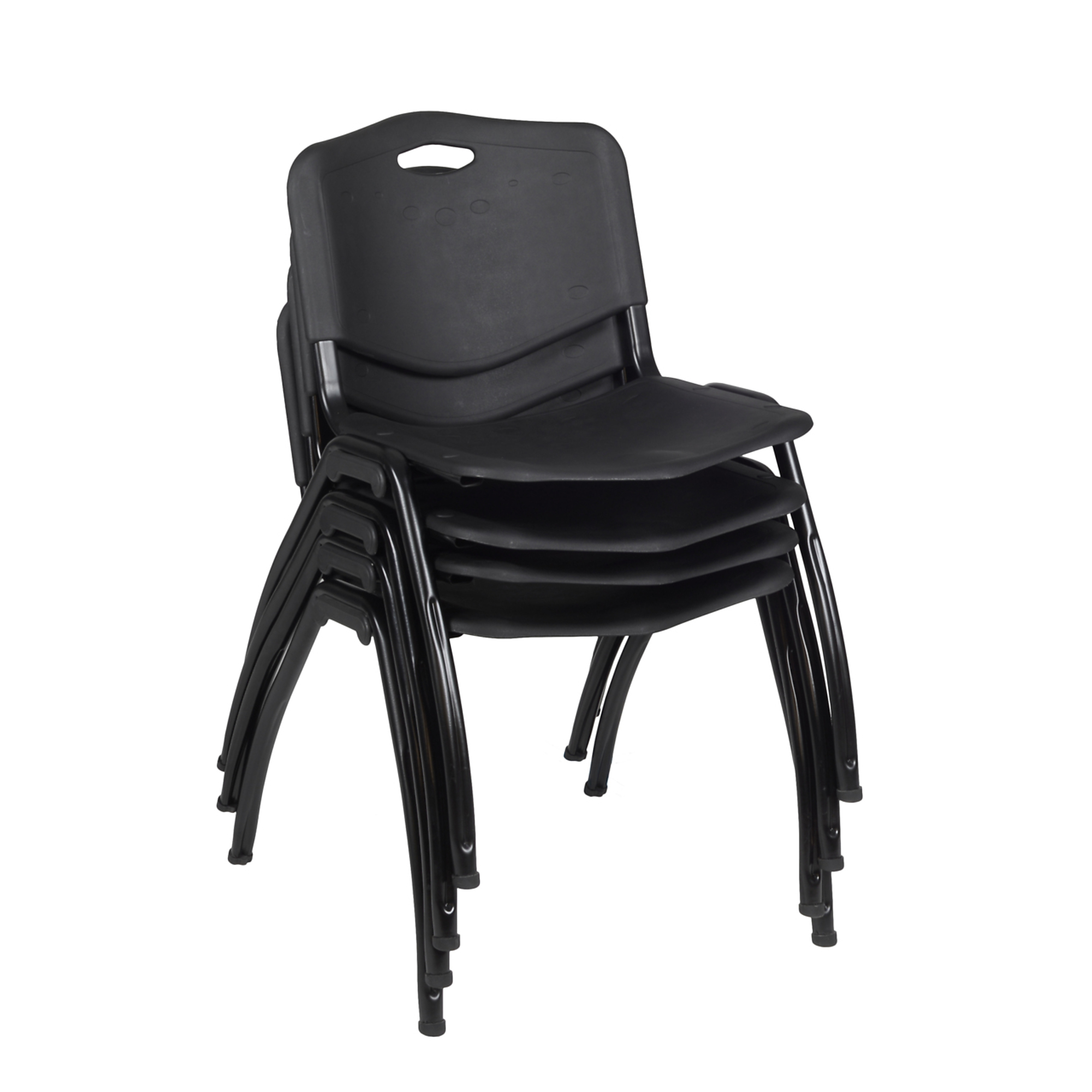 Regency Furniture, Lightweight Stackable Sturdy Breakroom Chair Black, Included (qty.) 4 Model# 4700BK4PK
